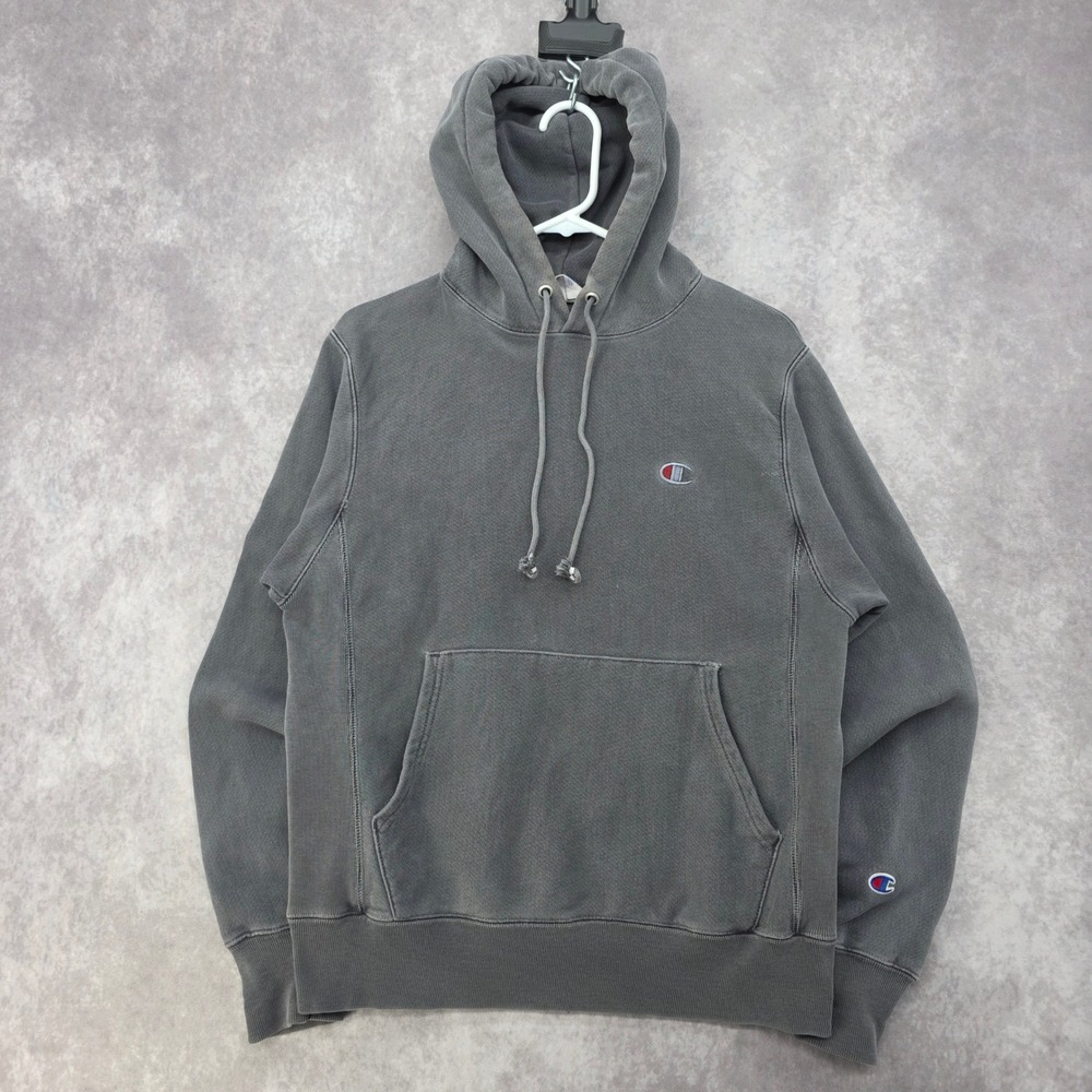 Champion Reverse Weave Hoodie Faded Gray Heavyweight Sweatshirt Small